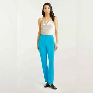 NEW Cinq a Sept pants Brianne pintuck crepe blue size 12